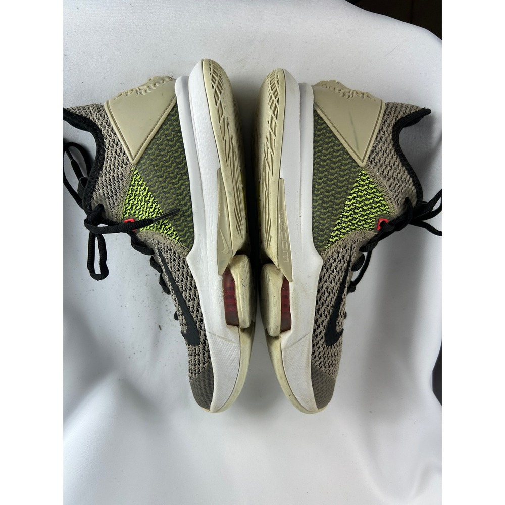 Nike Basketball Sneakers LeBron Witness 4 Athletic shoes Tan Lime Green Black 7Y - Picture 7 of 10